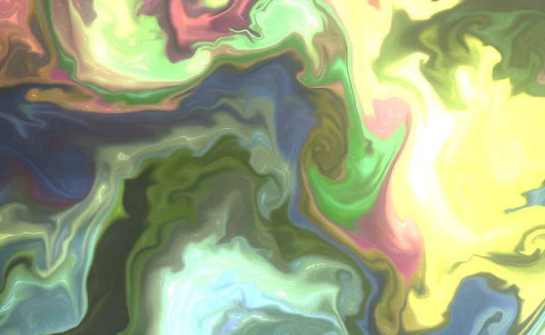 Жидкий Абстрактный Фон Полосками Масляной Живописи Красочными — стоковое фото