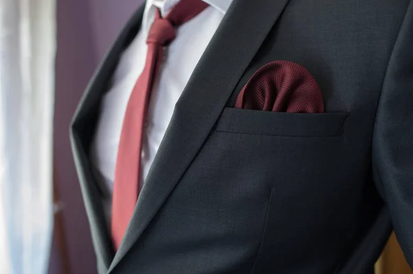 Close Camisa Homem Negócios Com Gravata — Fotografia de Stock