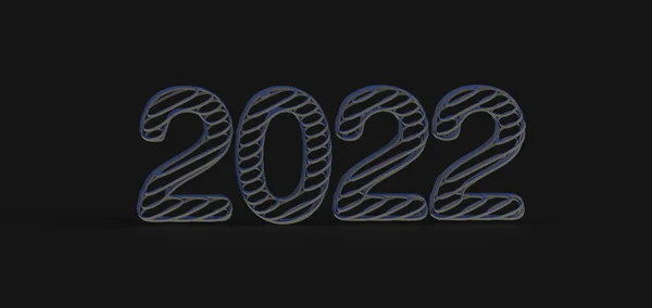 Щасливий Текст Нового 2020 Року Цифрами Чорному Тлі Візуалізація — стокове фото