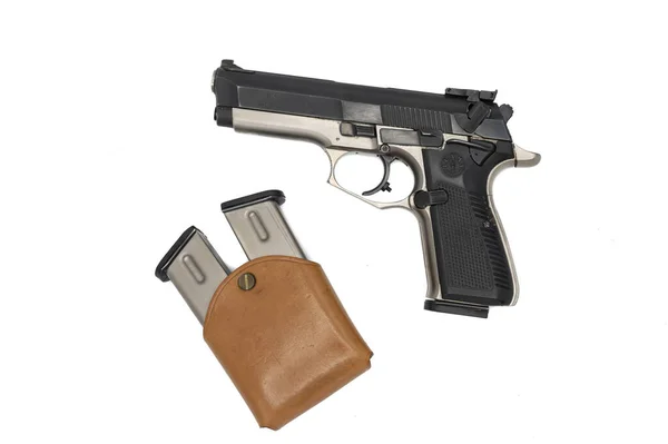 Пистолет Изолирован Белом Фоне — стоковое фото