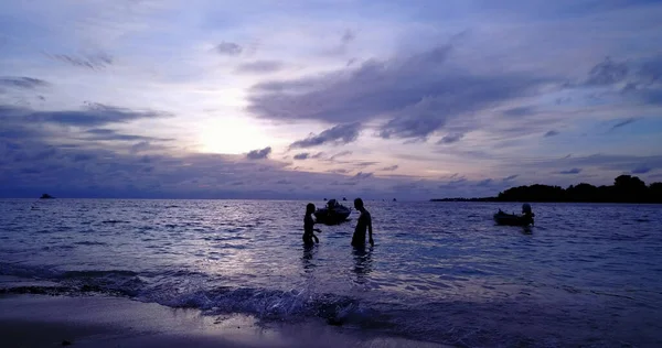 Magnifique Coucher Soleil Sur Plage — Photo