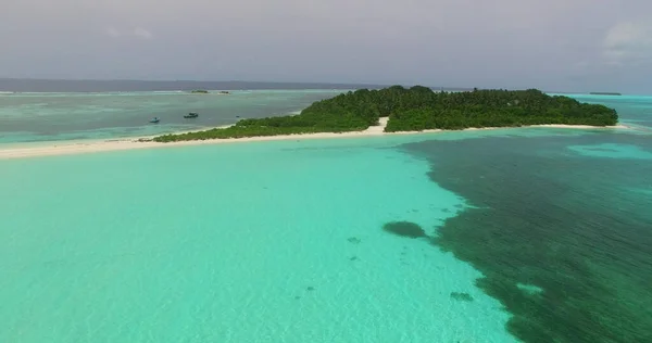 Hermosa Playa Tropical Con Palmeras Cielo Azul —  Fotos de Stock