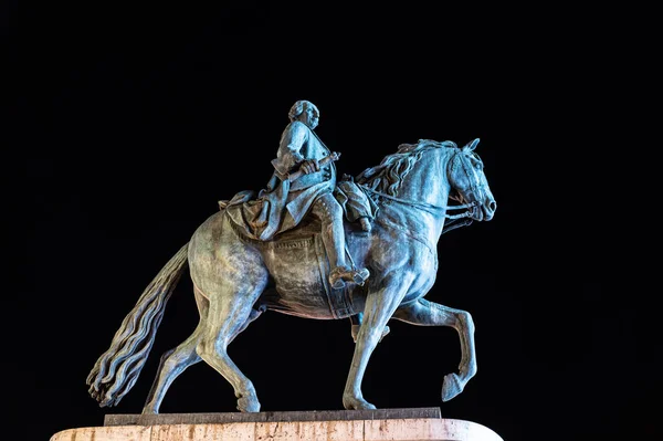 Estátua Cavalo Centro Cidade Roma — Fotografia de Stock