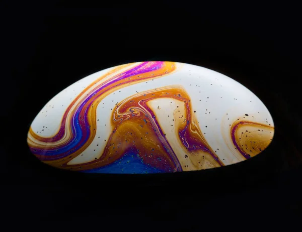 Colorful Agate Ink Black Background — Stock Photo, Image