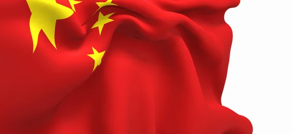 Απόδοση Κυματιστή Σημαία Της Κίνας — Φωτογραφία Αρχείου