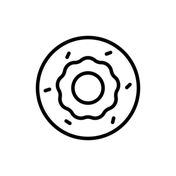 Donut图标向量 细线标志 孤立等高线符号图解 — 图库照片
