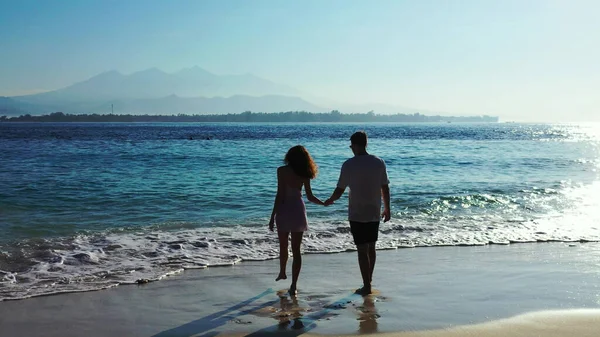 Paar Het Strand Zee — Stockfoto