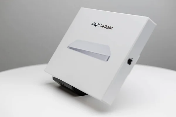 Caja Papel Blanco Con Trackpad Música — Foto de Stock