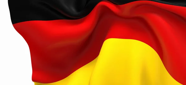 Renderização Uma Bandeira Nacional Alemanha Acenando Vento — Fotografia de Stock