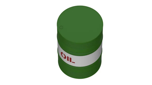 Green Military Barrel Lid Gas Tank Rendering Isolated White Background — Stock Photo, Image