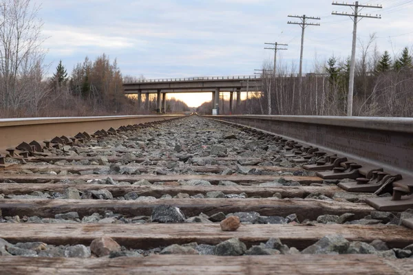 Järnvägsspår Järnvägsspåret — Stockfoto