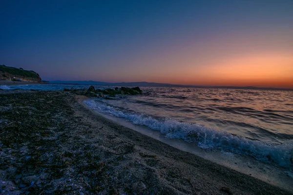 Magnifique Coucher Soleil Sur Mer — Photo