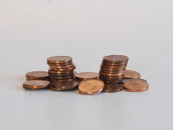 Monedas Dinero Sobre Fondo Blanco — Foto de Stock