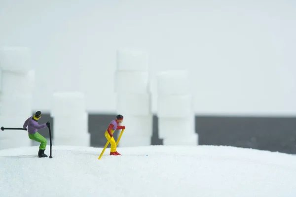 Figura Hockey Sobre Hielo Fondo Nieve — Foto de Stock