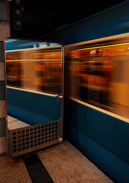 Moderní Interiér Vlaku Metra — Stock fotografie