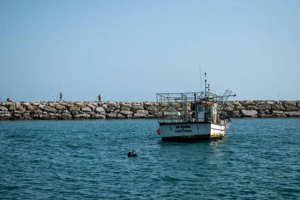 Barche Pesca Sulla Costa Del Mare — Foto Stock