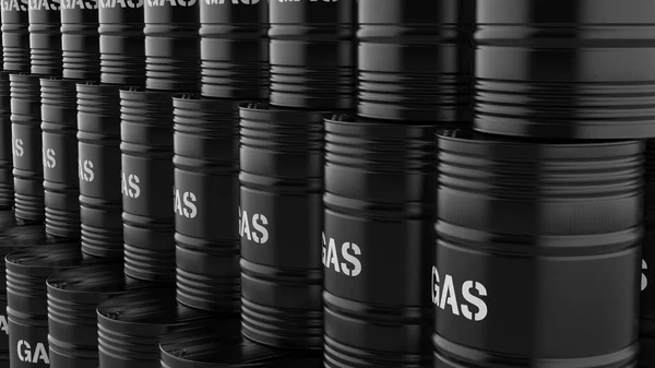 Баррели Черной Нефти Белом Фоне — стоковое фото