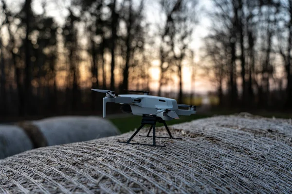 Drone Tiro Campo — Fotografia de Stock