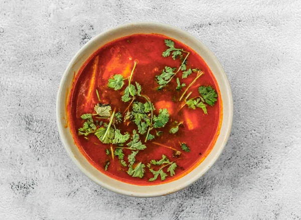 Tomato Soup Parsley Herbs — Stock Photo, Image