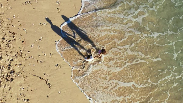 Vista Aérea Praia Mar Caribe — Fotografia de Stock