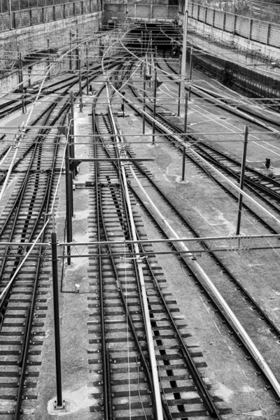 Järnvägsspår Staden — Stockfoto