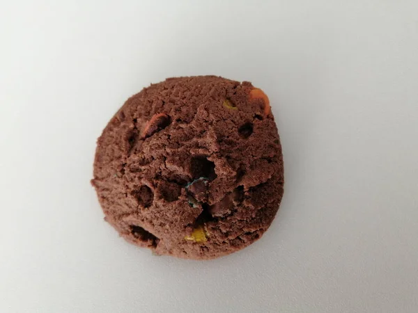 Biscoitos Chocolate Fundo Branco — Fotografia de Stock