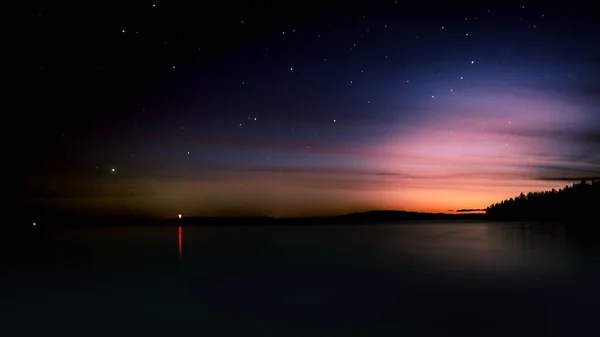Прекрасное Ночное Небо Звездами Луной — стоковое фото