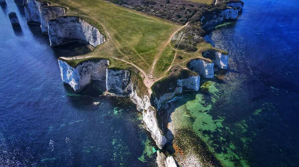 Aerial View Sea Cliffs — ストック写真