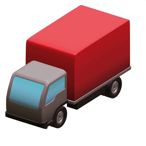 Rendering Camion Rosso Bianco — Foto Stock