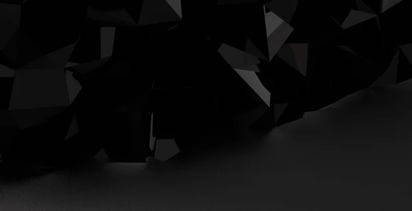 Donker Zwarte Vectorachtergrond Met Veelhoekige Vormen Illustratie Met Set Van — Stockfoto