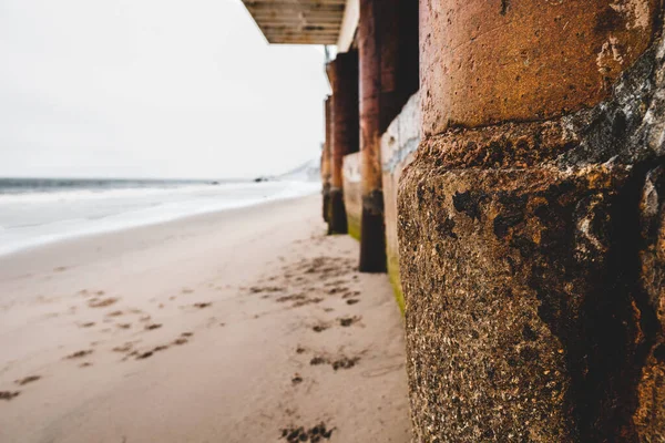 Κάθετη Λήψη Άμμου Παραλίας Μεγάλο Παράθυρο — Φωτογραφία Αρχείου