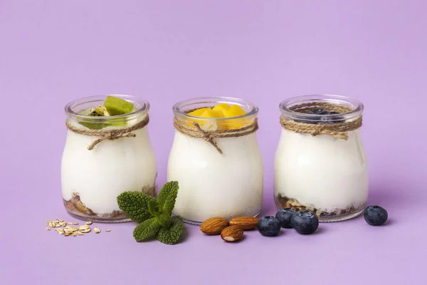 Desayuno Saludable Con Yogur Bayas — Foto de Stock