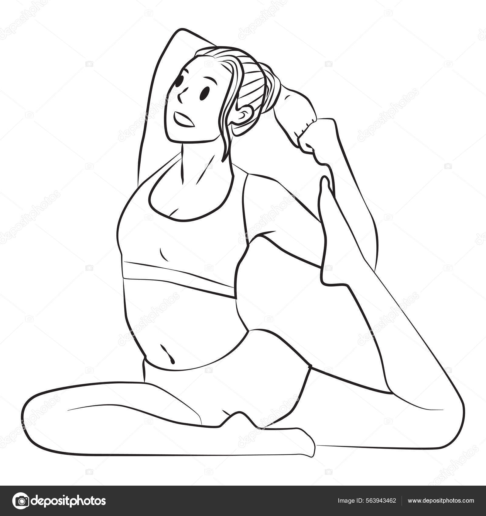 Free Vectors  Female yoga pose line art