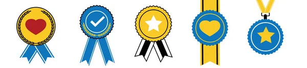 Set Award Badges Vector Illustration — стоковый вектор