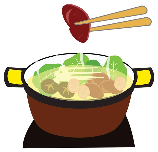 Illustration Simple Nourriture Japonaise Traditionnelle Avec Thème Local — Image vectorielle