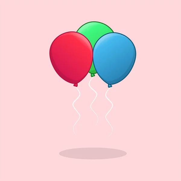 Globos Helio Colores Con Diseño Ilustración Vectores Cinta — Vector de stock