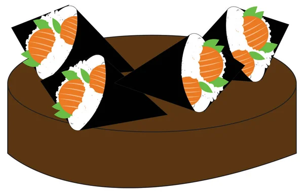 Простий Ілюстративний Дизайн Традиційного Японського Харчування Місцевою Темою — стоковий вектор