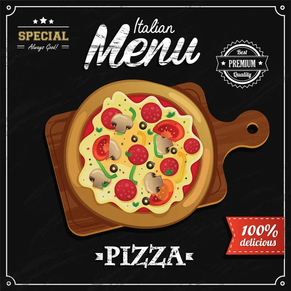 Pizza Menu Design Vector Illustration Eps10 Graphic — Stock Vector