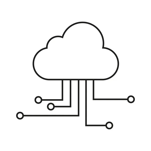 Technologia Chmury Obliczeniowej Ikona Wektor Projekt Ilustracji — Wektor stockowy