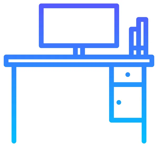 Een Bureau Web Icoon Eenvoudige Illustratie — Stockvector