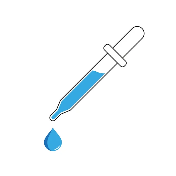 医療用注射器のアイコン ウェブデザインのためのピペットベクトルアイコンの漫画イラスト — ストックベクタ