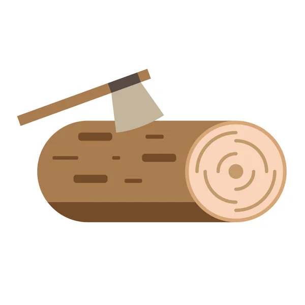 Wood Saw Icon Cartoon Wooden Log Vector Symbol Web Design — 스톡 벡터