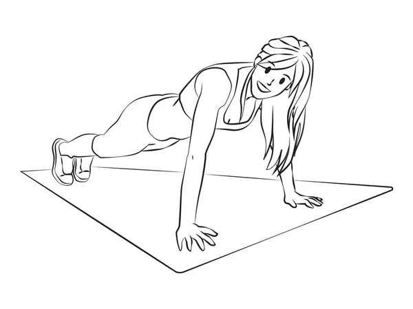 Mujer Haciendo Ejercicios Yoga Vector Ilustración Diseño — Archivo Imágenes Vectoriales