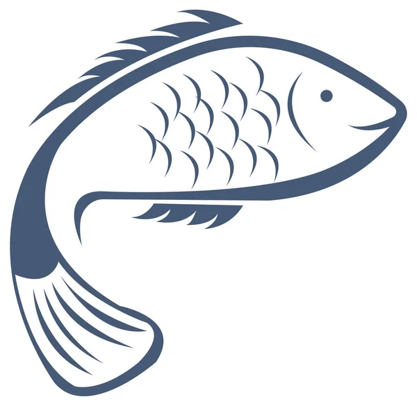 Εικονίδιο Ψαριού Εικονογράφηση Λογότυπο Κλιπ Διάνυσμα Σχεδιασμού — Διανυσματικό Αρχείο