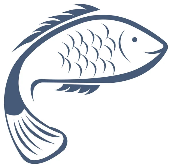 Icono Pescado Ilustración Logo Clipart Diseño Vector — Vector de stock