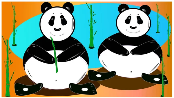 Aranyos Panda Medve Egy Mosoly Egy Fehér Háttér — Stock Vector