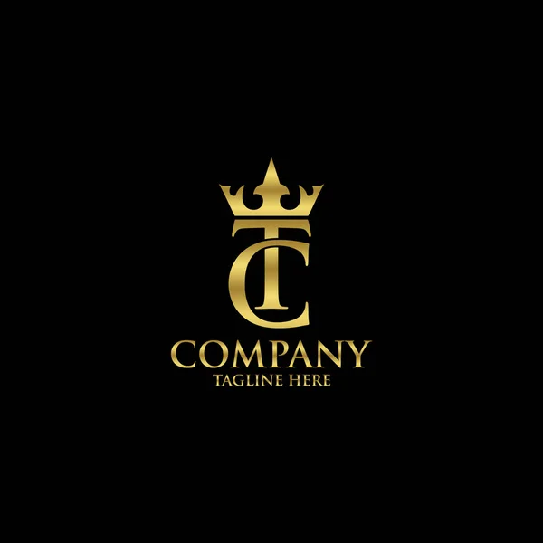 Lettera Iniziale Con Royal Luxury Logo Template — Vettoriale Stock