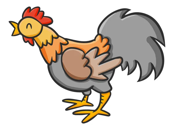 Pollo Con Signo Del Gallo Ilustración Vectorial — Archivo Imágenes Vectoriales