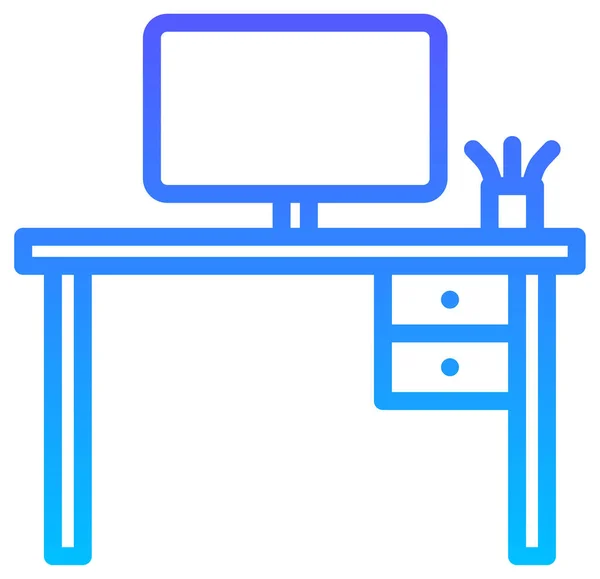 Een Bureau Web Icoon Eenvoudige Illustratie — Stockvector