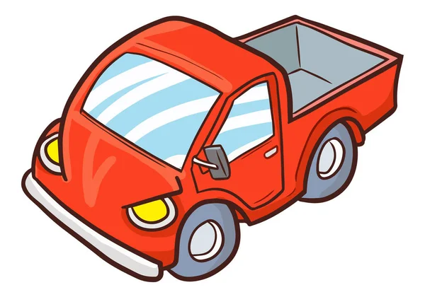 Απεικόνιση Ενός Αυτοκινήτου Κινουμένων Σχεδίων Μια Κόκκινη Λαβή — Διανυσματικό Αρχείο